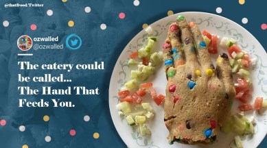 king's hand, bizarre food combination, us man hand cookie salad, bizarre food, trending food, indian express, indian express news