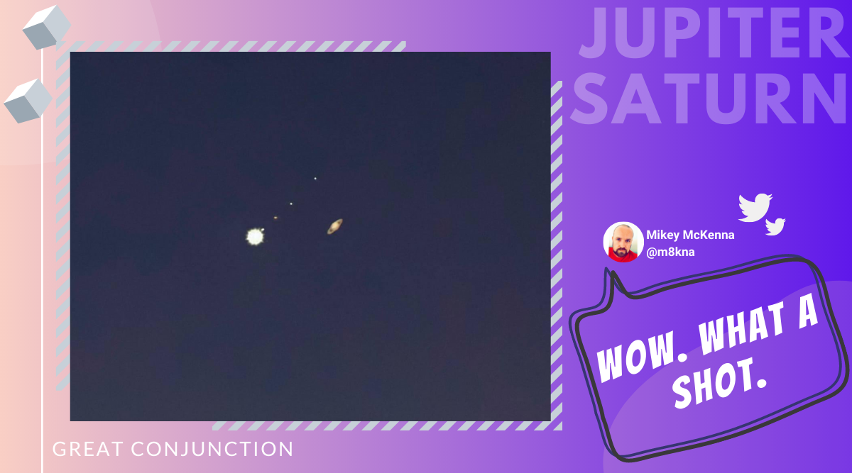 An image by an Indian photographer of the Jupiter-Saturn conjunction has won numerous accolades online