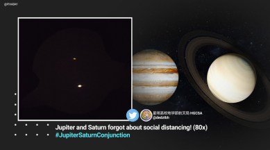 jupiter saturn conjunction trends with people sharing pictures and videos trending news the indian express