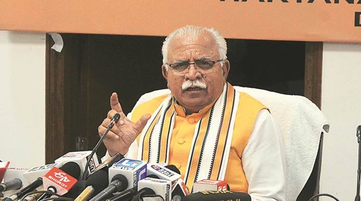 Haryana news, Manohar Lal Khattar helipad vandalised, farmers' protests, Haryana CM event, Haryana govt, Haryana education project