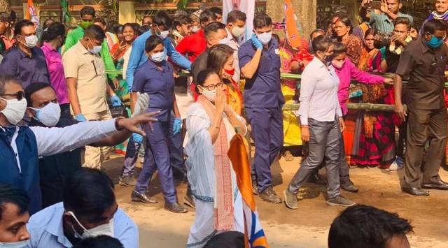 Chief Minister Mamata Banerjee at Bolpur on Tuesday. (Source: Twitter/TMC)