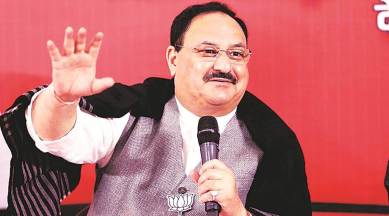 JP Nadda, vijay rupani, JP Nadda gujarat visit, BL Santhosh, Gujarat news, indian express news