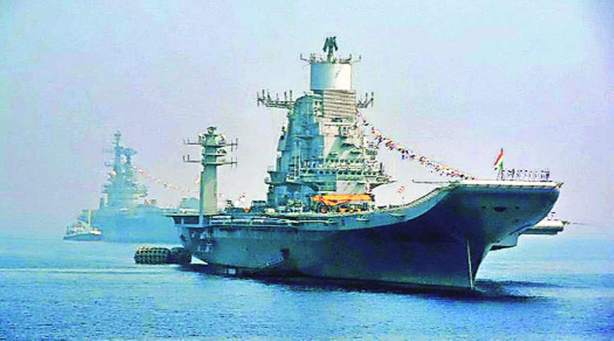 indian navy, Admiral Karambir Singh, indian navy chief, indian navy aircraft carrier, INS Vikramaditya, indian express news