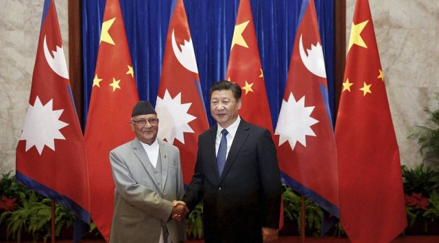 Nepal Prime Minister K P Sharma Oli and Chinese President Xi Jinping