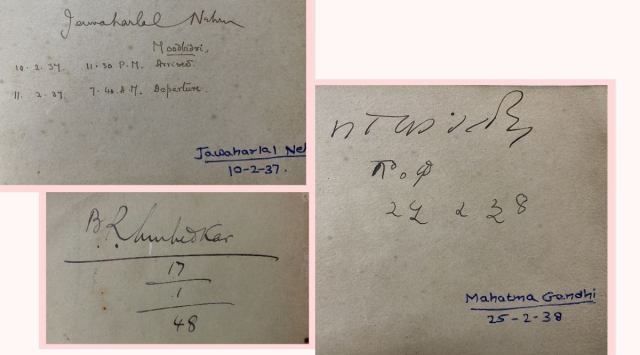 Mahatma Gandhi, Jawaharlal Nehru, BR Ambedkar, autographs, man finds autographs in grandfather's notebook, freedom fighters,