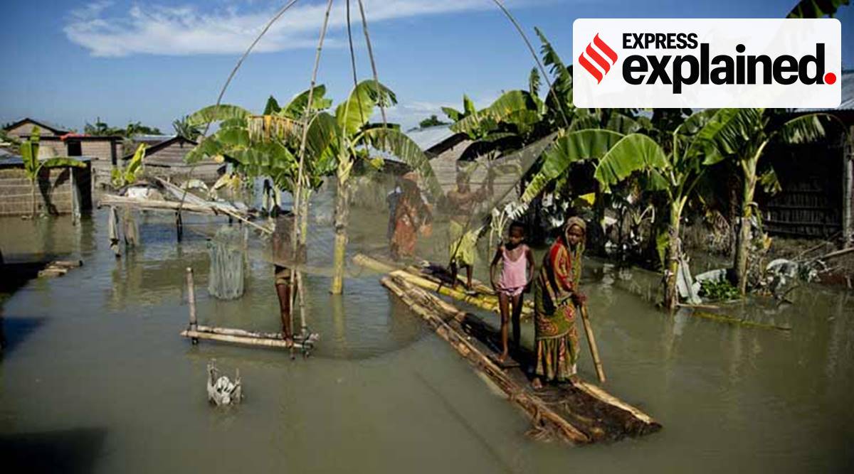 Brahmaputra floods warning, tree rings, Northeast region, Bay of Bengal rainfall patterns, Indian express news