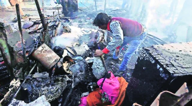 Chandigarh fire, bride’s hutment gutted, Chandigarh news, Punjab news, Indian express news