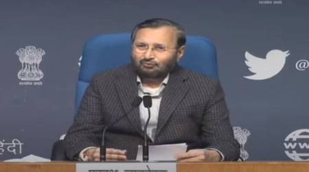 Union Minister Prakash Javadekar addressing the media on Cabinet decisions. (Screengrab: Youtube/PIB India)