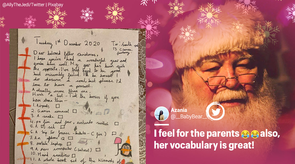Christmas, little girl letter to santa, Christmas letter to santa viral story, 9 year old pens letter for santa claus, trending, indian express, indian express news