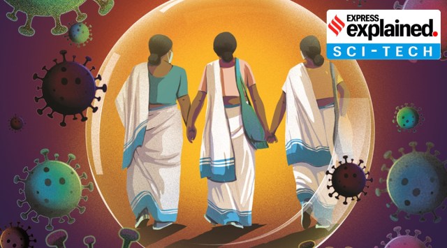 An illustration of ASHA workers. (Express Illustration: Suvajit Dey)