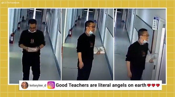 teacher force smile, teacher smile before entering class, chinese teacher force smile for student, viral videos, teacher amid pandemic, Trending news, indian express news
