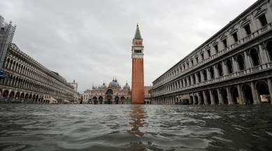 venice, venice floods, italy floods, venice news, venice high tide, indian express