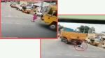 Tamil Nadu, Tamil Nadu woman truck viral video, woman runover by truck escapes unhurt, woman trending viral video, Tamil Nadu news, indian express, indian express news