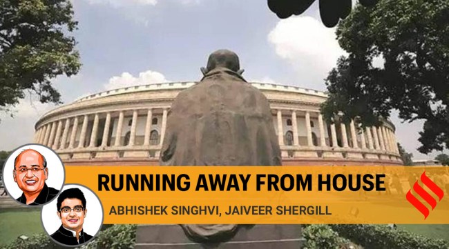 Gandhi statue at Parliament complex (Express Photo/File)