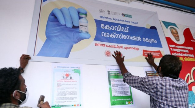At a vaccination drive centre in Kerala