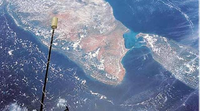 Also, Ram Setu's age will be ascertained through the study of fossils and sedimentation to see if it correlates with the Ramayana period, sources in the Ministry of Culture told The Indian Express. (Photo: NASA)