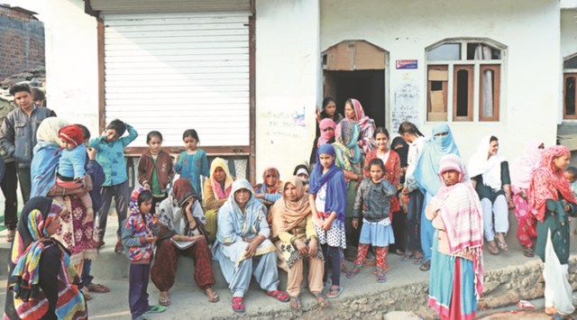 Women said they had to flee their homes. (Express photo: Vishnukant Tiwari)