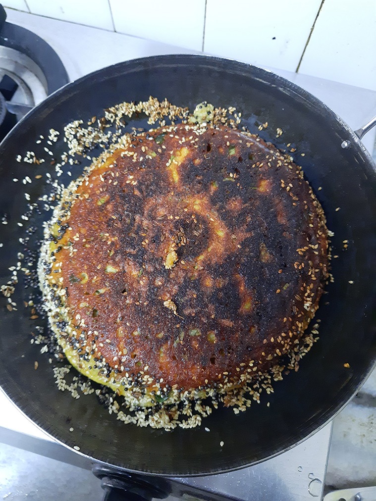 Gujarati recipes, handvo recipe, methi carrot handvo, vegetarian recipes, vegan recipes, breakfast recipes, snack recipes, the back burner