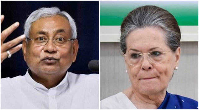 Bihar Chief Minister Nitish Kumar and Congress president Sonia Gandhi. (File)