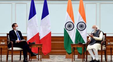Prime Minister Narendra Modi during a meeting with Emmanuel Bonne, Diplomatic Advisor to French President Emmanuel Macron, in New Delhi. (PTI Photo)