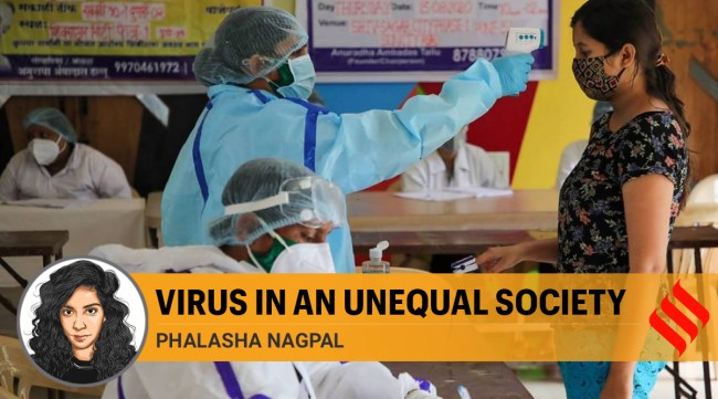 At a Covid-19 testing centre in Pune. (Express Photo: Ashish Kale)