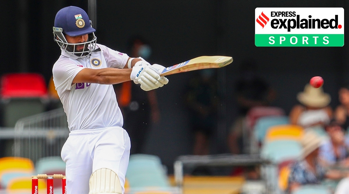 India's Ajinkya Rahane bats during the fourth cricket test between India and Australia at the Gabba, Brisbane, Australia. (AP Photo: Tertius Pickard)
