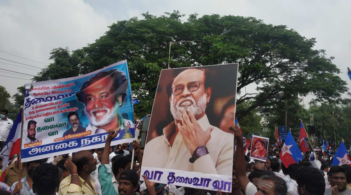 Rajinikanth, Rajinikanth fans, protest against Rajinikanth leaving politics, Rajinikanth party, Rajini Makkal Mandram, Tamil nadu news, Chennai, India news, Indian express