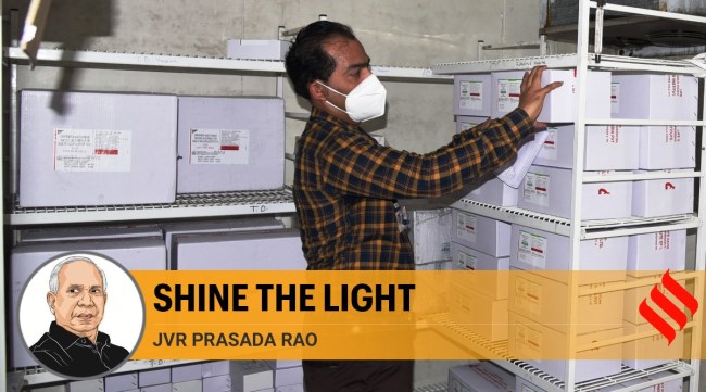 Covid-19 vaccine doses by the Serum Institute of India arrive in Thane on January 13, 2021. (Express Photo: Deepak Joshi)