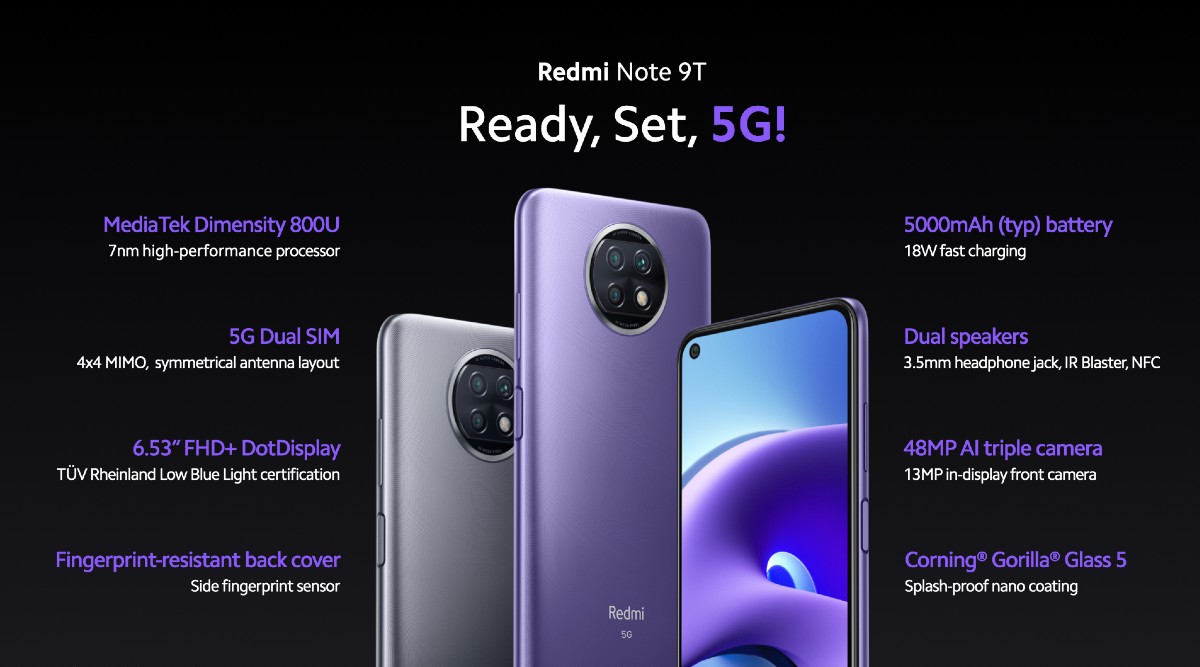 Redmi Note 9T 5G, Redmi 9T, and Mi Smart Clock launched globally