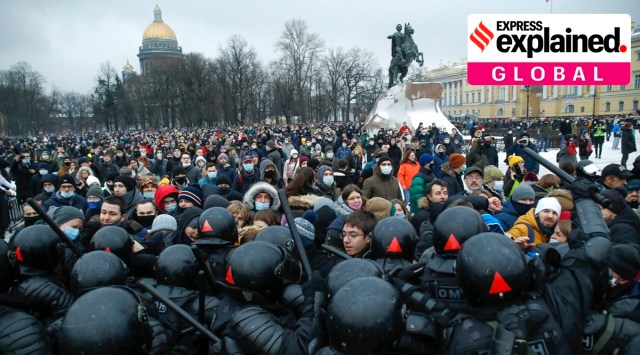 Russia, Russia protests, Alexei Navalny, Alexei Navalny protests, Russia news, Indian Express