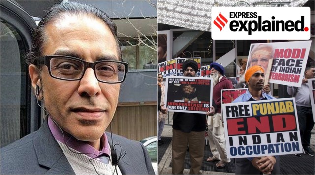 The face of SFJ Gurpatwant Singh Pannun, left, a protest in New York organised by Sikhs for Justice in 2015 (File photos)