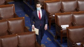 Simon & Schuster, capitol hill, Josh Hawley, Senator Josh Hawley book, indianexpress, AP,