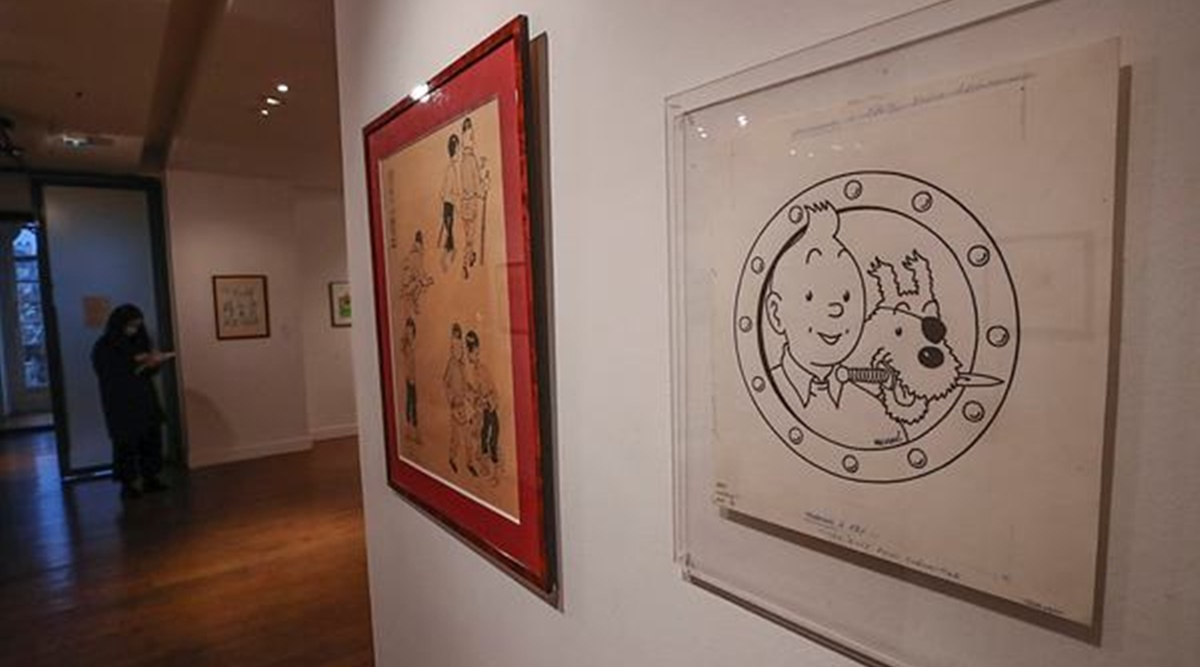 Tintin, art auction, AP