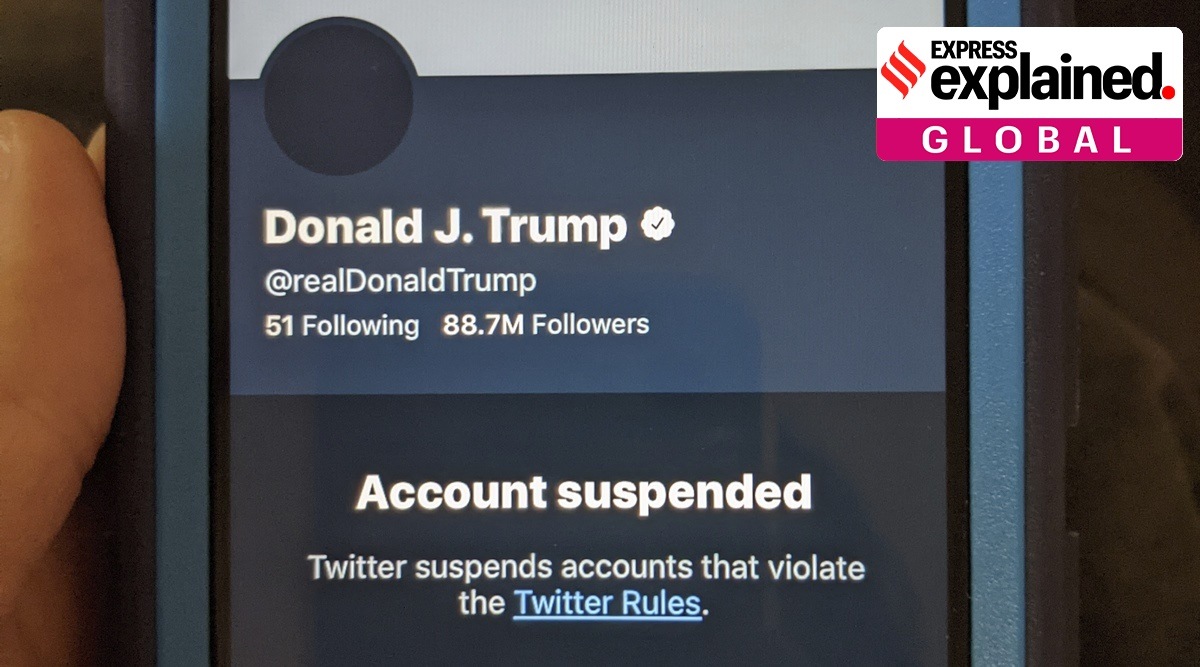 This Friday, Jan. 8, 2021 image shows the suspended Twitter account of President Donald Trump. (AP Photo/Tali Arbel)
