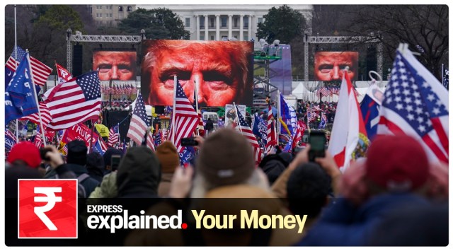 Donald Trump supporters participate in a rally in Washington. (AP Photo/John Minchillo)