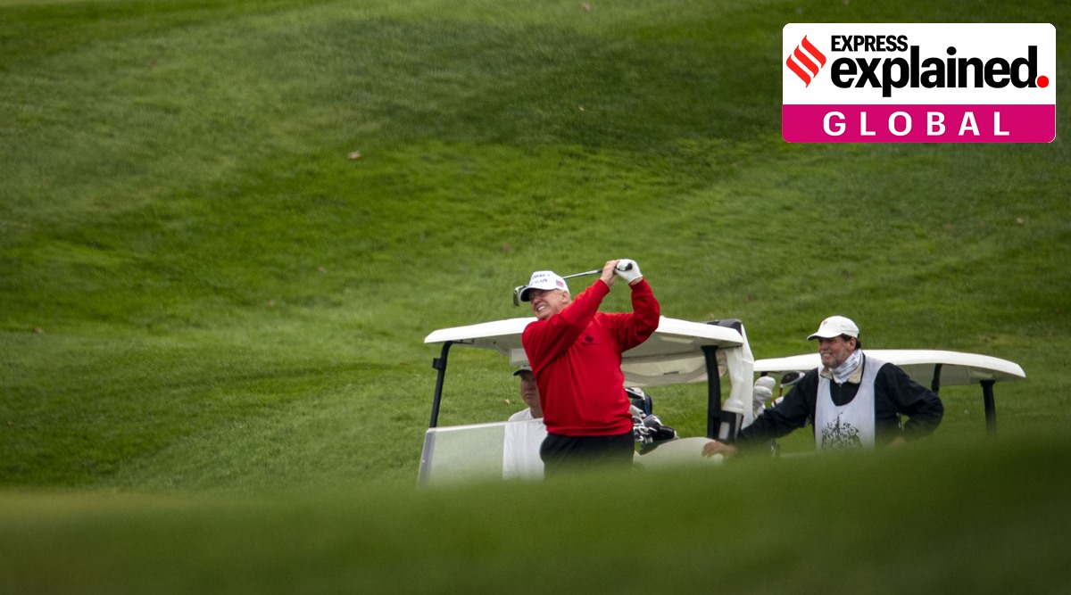 President Donald Trump plays golf at Trump National Golf Club in Sterling, Va., Nov. 21, 2020. (The New York Times: Al Drago)