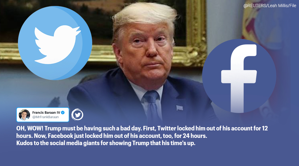 Netizens react after Twitter and Facebook ban Donald Trump ...