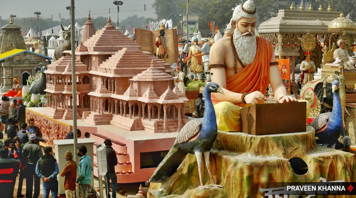 Uttar Pradesh's tableau during the Republic-Day parade. 