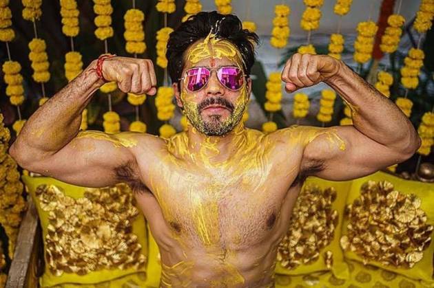 varun dhawan haldi photo