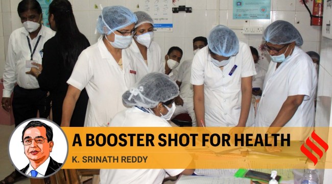 Nurses prepare for a round of Covid-19 vaccination at Civil Hospital in Thane. (Express Photo: Deepak Joshi)