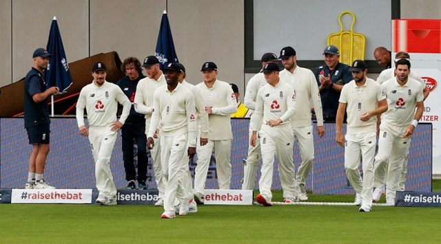 England players walk on to the pitch during a Test match. (File)