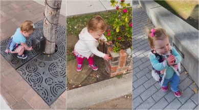 hand sanitising, baby girl everything hand sanitiser, baby everything hand sanitising station, coronavirus pandemic, handwashing challenge, viral videos, indian express