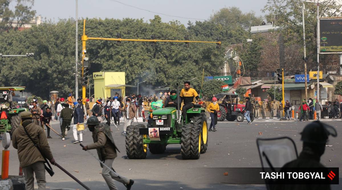 Farmers protests, Republic Day violence, R-day tractor parade violence, Farm laws, Gurgaon, Palwal, Faridabad curfew, Indian express