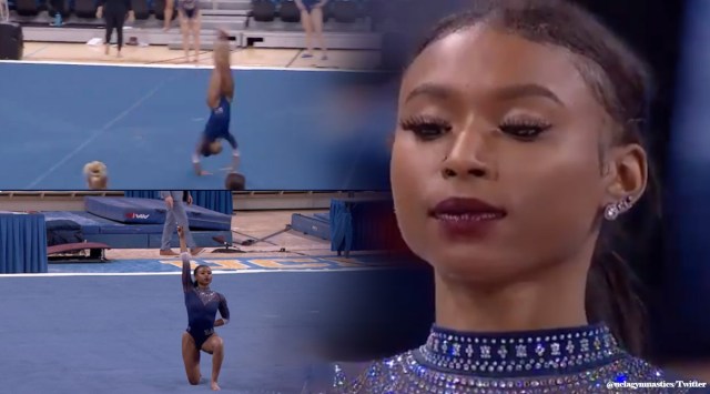 Nia Dennis: US gymnast's 'black excellence' routine goes viral, US gymnast's 'black excellence twitter reactions, trending, viral video, indian express, indian express news