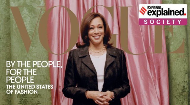 Kamala Harris, Vogue, Kamala Harris Vogue photoshoot, Kamala Harris Vogue cover picture, Kamala Harris Vogue backlash, Kamala Harris Vogue twitters reactions, Vogue Cover shoot, Vogue Cover shoot controversy, Vogue magazine, Kamala Harris Vogue controversy, Trending news, Indian Express news