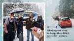 Oregon, Public health workers, Snowstorm, Impromptu vaccination, Oregon impromptu COVID-19 vaccination, COVID-19 vaccination in snow, Moderna vaccine, Moderna vaccination in snow, Trending news, Indian Express news