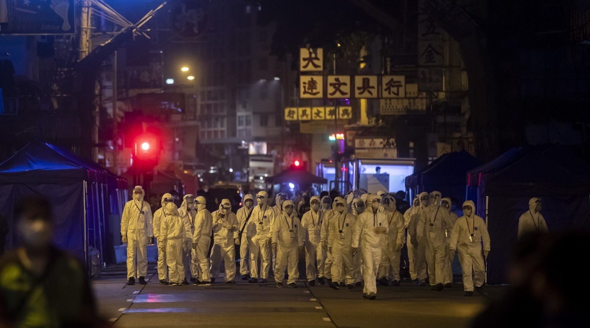 Hong Kong lockdown, Hong Kong COVID-19, Hongkong Kowloon lockdown, Coronavirus Hong Kong news, world news, Indian Express news