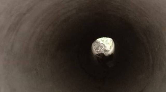 The length of the pipe is around 30-40 feet and it is around 3 feet in diameter.