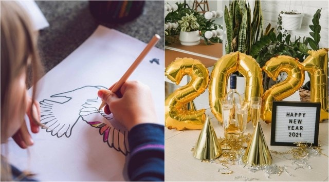 girl makes new year cards, child new year cards for nursing home, new york nursing home patient cards, girl handmade cards for patients, good news, indian express