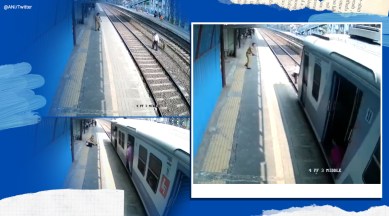 Maharashtra, mumbai cop, mumbai cop saves man, railway track, mumbai railway track viral video, mumbai cop saves life, trending, indian express, indian express news